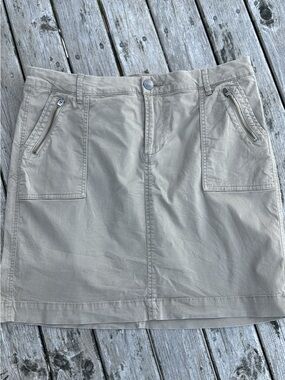 Denver Hayes Beige/Tan Utility Skort with Zipper Pockets